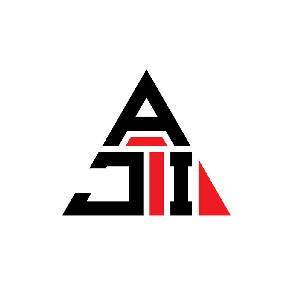 création de logo de lettre triangle aji avec forme de triangle. monogramme de conception de logo triangle aji. modèle de logo vectoriel triangle aji avec couleur rouge. logo triangulaire aji logo simple, élégant et luxueux.