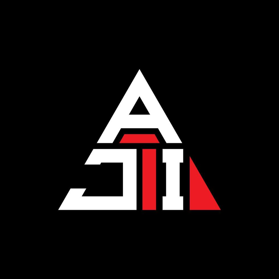 création de logo de lettre triangle aji avec forme de triangle. monogramme de conception de logo triangle aji. modèle de logo vectoriel triangle aji avec couleur rouge. logo triangulaire aji logo simple, élégant et luxueux.