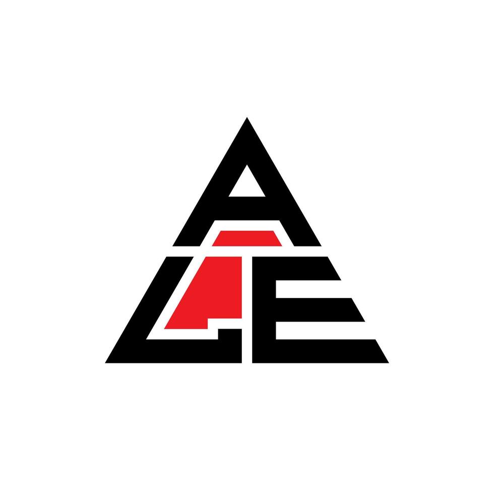 création de logo de lettre triangle ale avec forme de triangle. monogramme de conception de logo triangle ale. modèle de logo vectoriel triangle ale avec couleur rouge. logo triangulaire ale logo simple, élégant et luxueux.