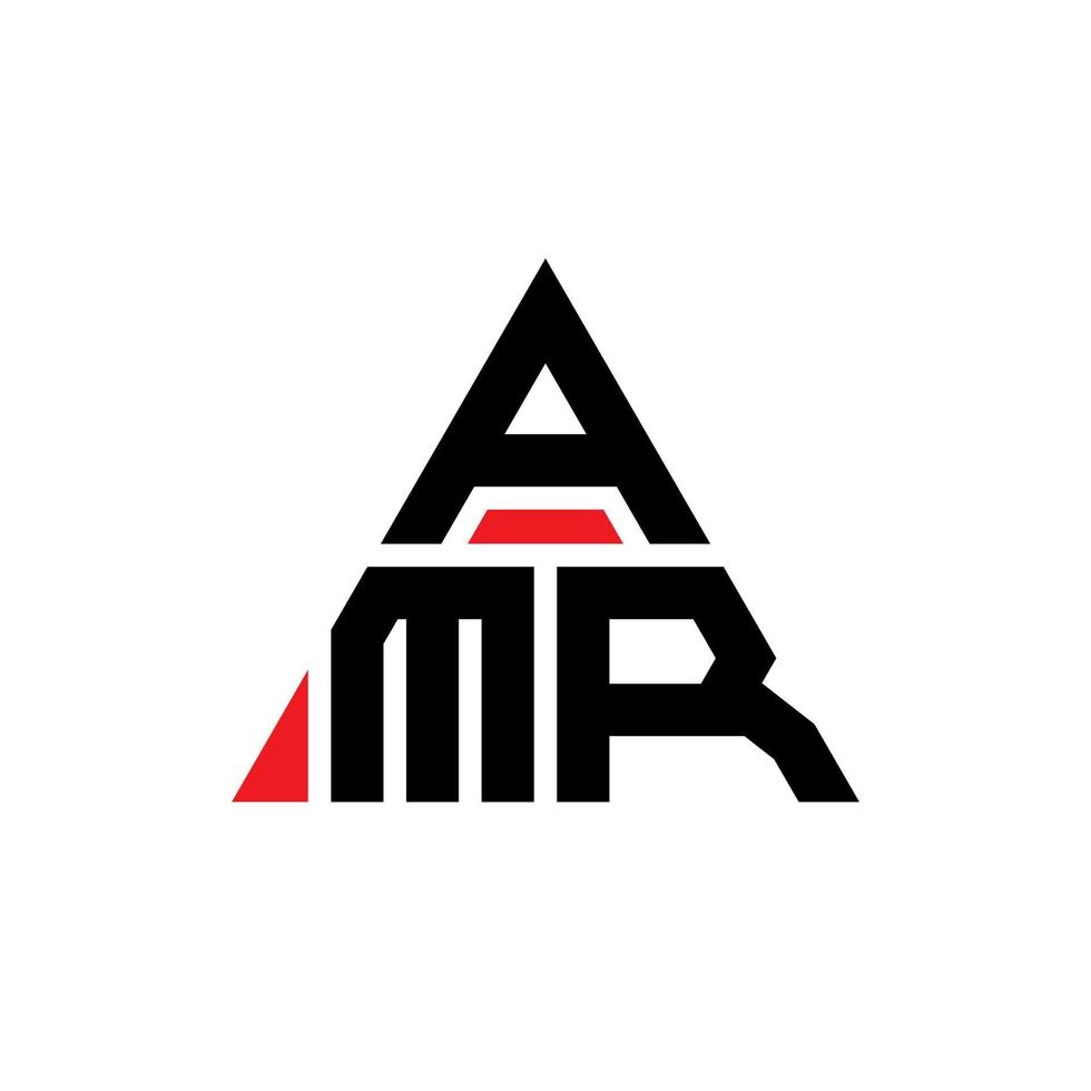 création de logo de lettre triangle amr avec forme de triangle. monogramme de conception de logo triangle amr. modèle de logo vectoriel triangle amr avec couleur rouge. logo triangulaire amr logo simple, élégant et luxueux.