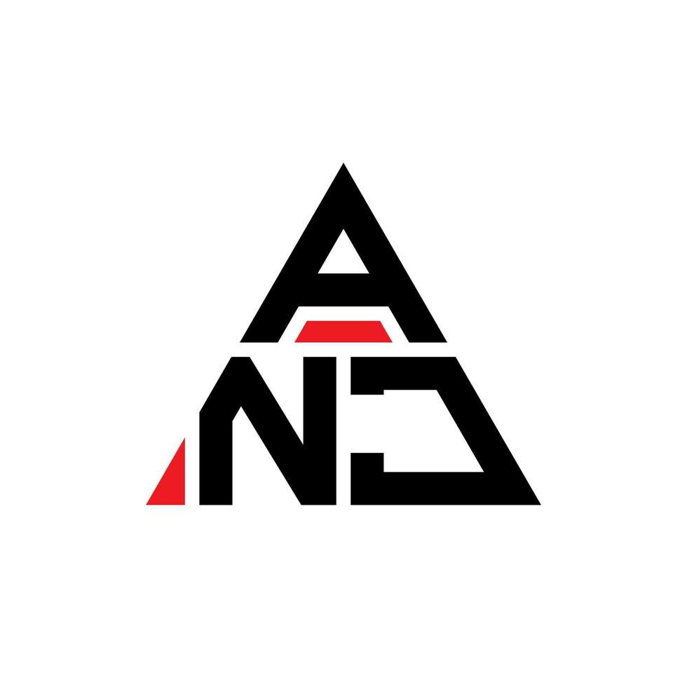 création de logo de lettre triangle anj avec forme de triangle. monogramme de conception de logo triangle anj. modèle de logo vectoriel triangle anj avec couleur rouge. anj logo triangulaire logo simple, élégant et luxueux.