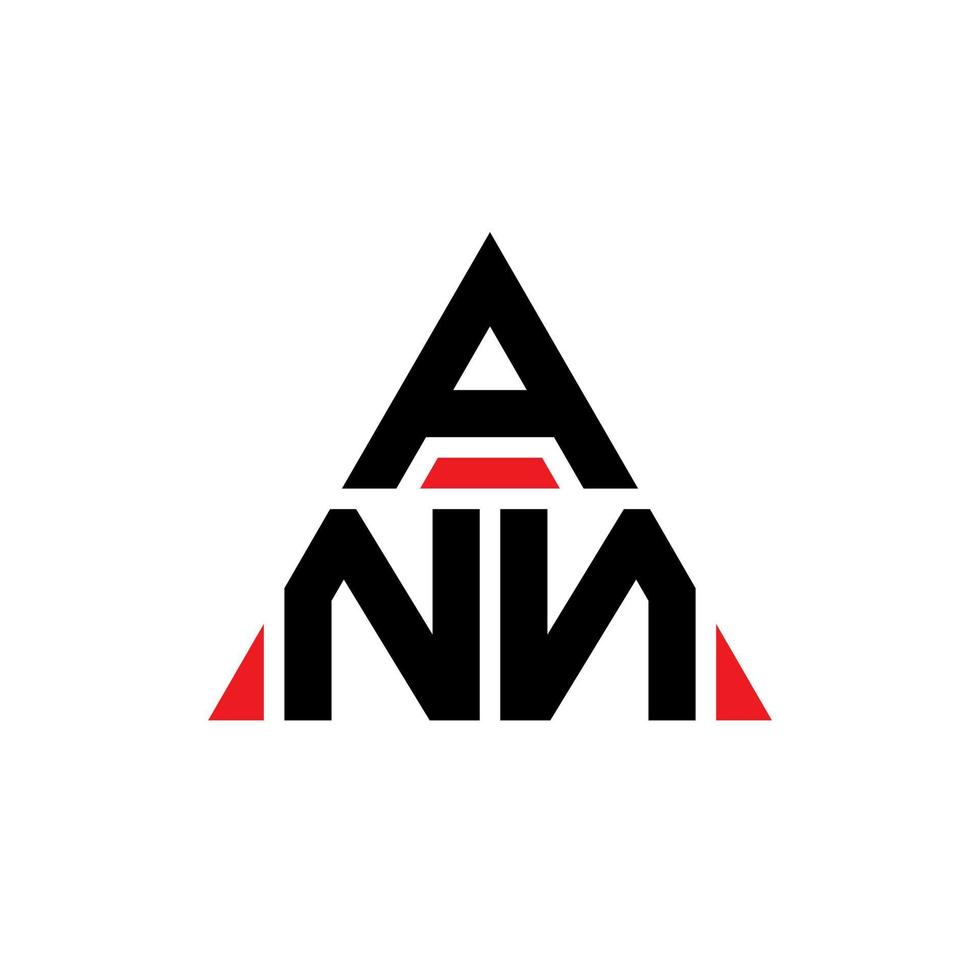 création de logo de lettre triangle ann avec forme de triangle. monogramme de conception de logo triangle ann. modèle de logo vectoriel triangle ann avec couleur rouge. ann logo triangulaire logo simple, élégant et luxueux.