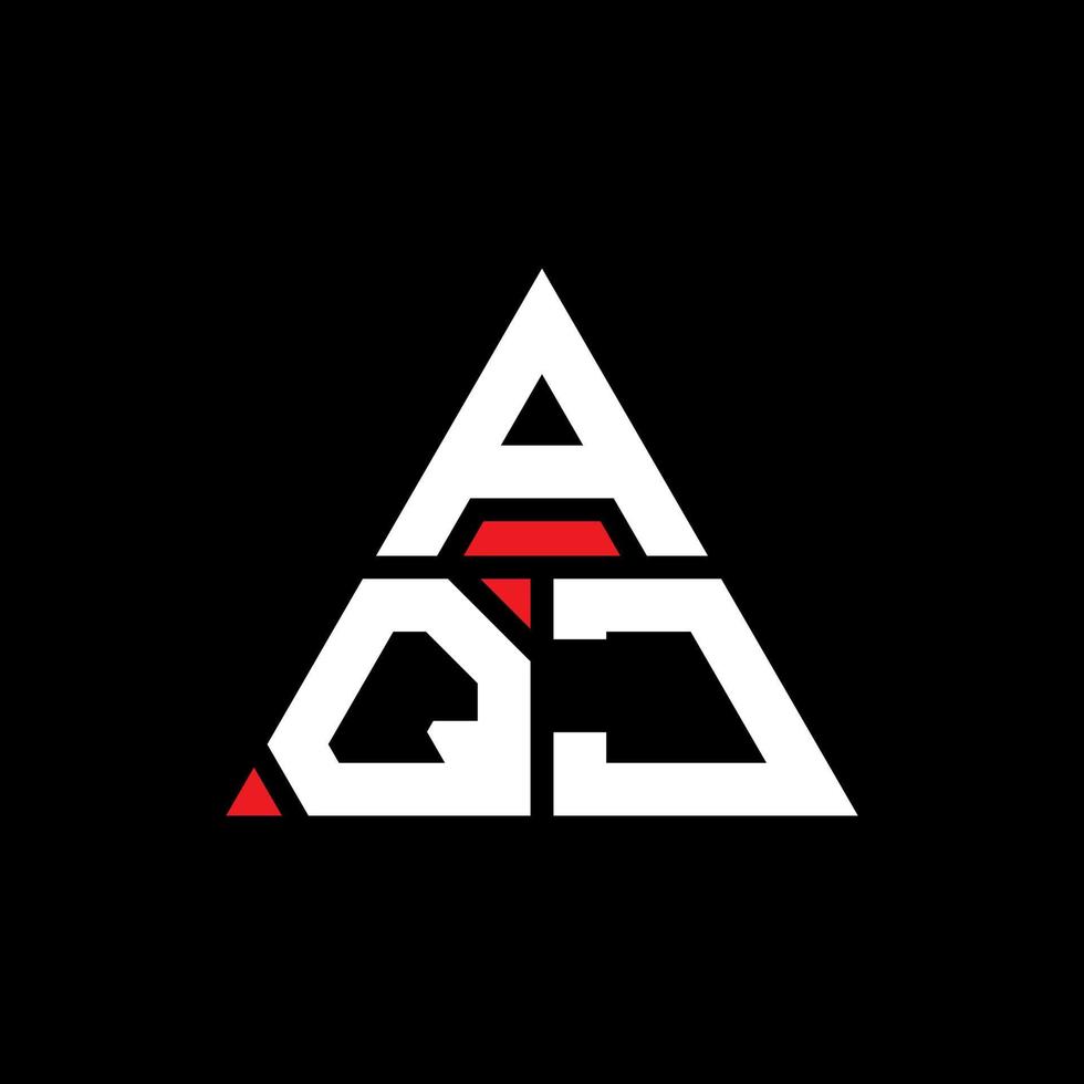création de logo de lettre triangle aqj avec forme de triangle. monogramme de conception de logo triangle aqj. modèle de logo vectoriel triangle aqj avec couleur rouge. logo triangulaire aqj logo simple, élégant et luxueux.