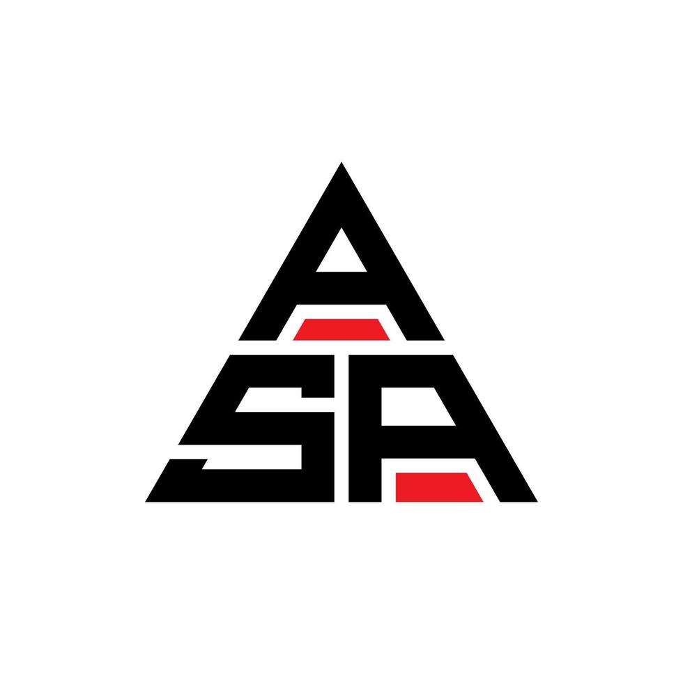 création de logo de lettre asa triangle avec forme de triangle. monogramme de conception de logo triangle asa. modèle de logo vectoriel triangle asa avec couleur rouge. asa logo triangulaire logo simple, élégant et luxueux.