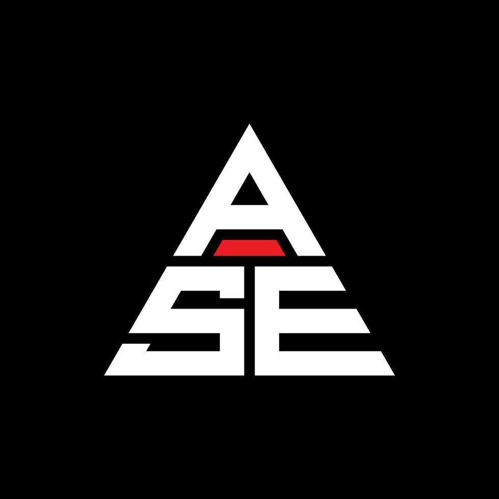 création de logo de lettre triangle ase avec forme de triangle. monogramme de conception de logo triangle ase. modèle de logo vectoriel triangle ase avec couleur rouge. ase logo triangulaire logo simple, élégant et luxueux.