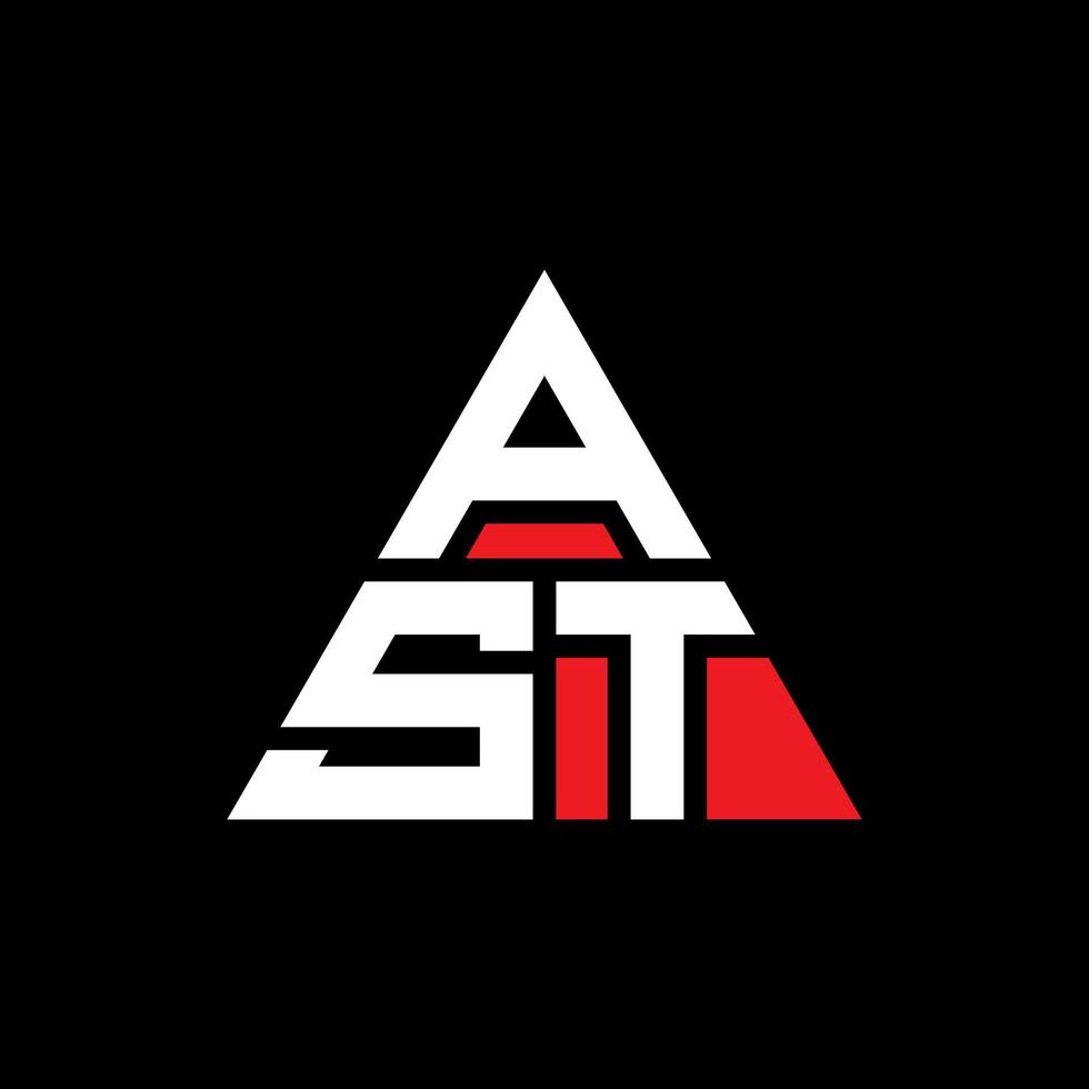 création de logo de lettre triangle ast avec forme de triangle. monogramme de conception de logo triangle ast. modèle de logo vectoriel triangle ast avec la couleur rouge. ast logo triangulaire logo simple, élégant et luxueux.