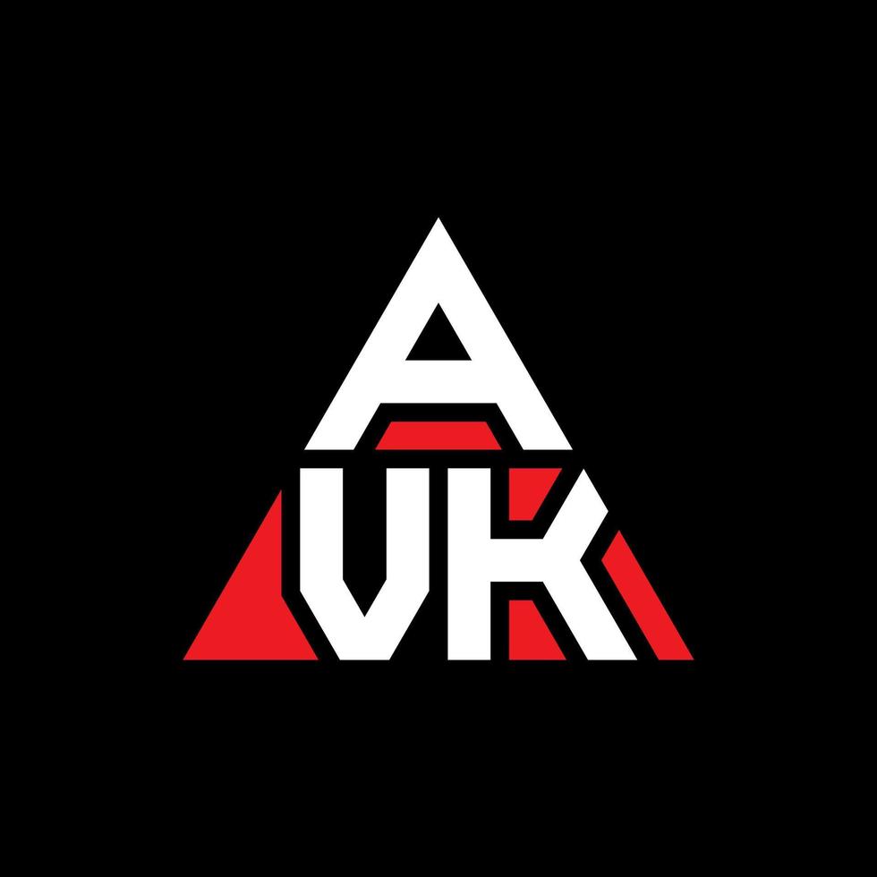 création de logo de lettre triangle avk avec forme de triangle. monogramme de conception de logo triangle avk. modèle de logo vectoriel triangle avk avec couleur rouge. logo triangulaire avk logo simple, élégant et luxueux.