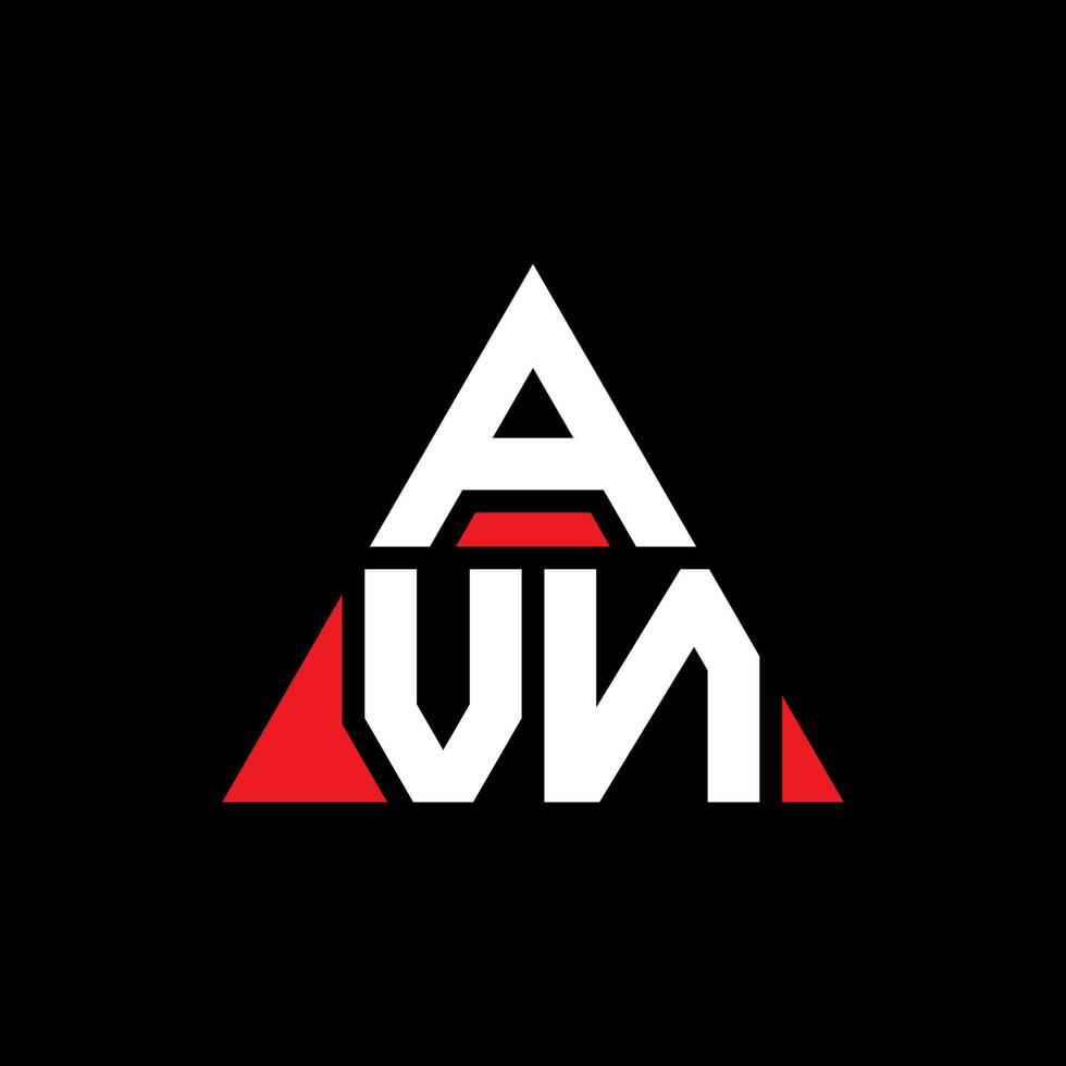 création de logo de lettre triangle avn avec forme de triangle. monogramme de conception de logo triangle avn. modèle de logo vectoriel triangle avn avec couleur rouge. logo triangulaire avn logo simple, élégant et luxueux.