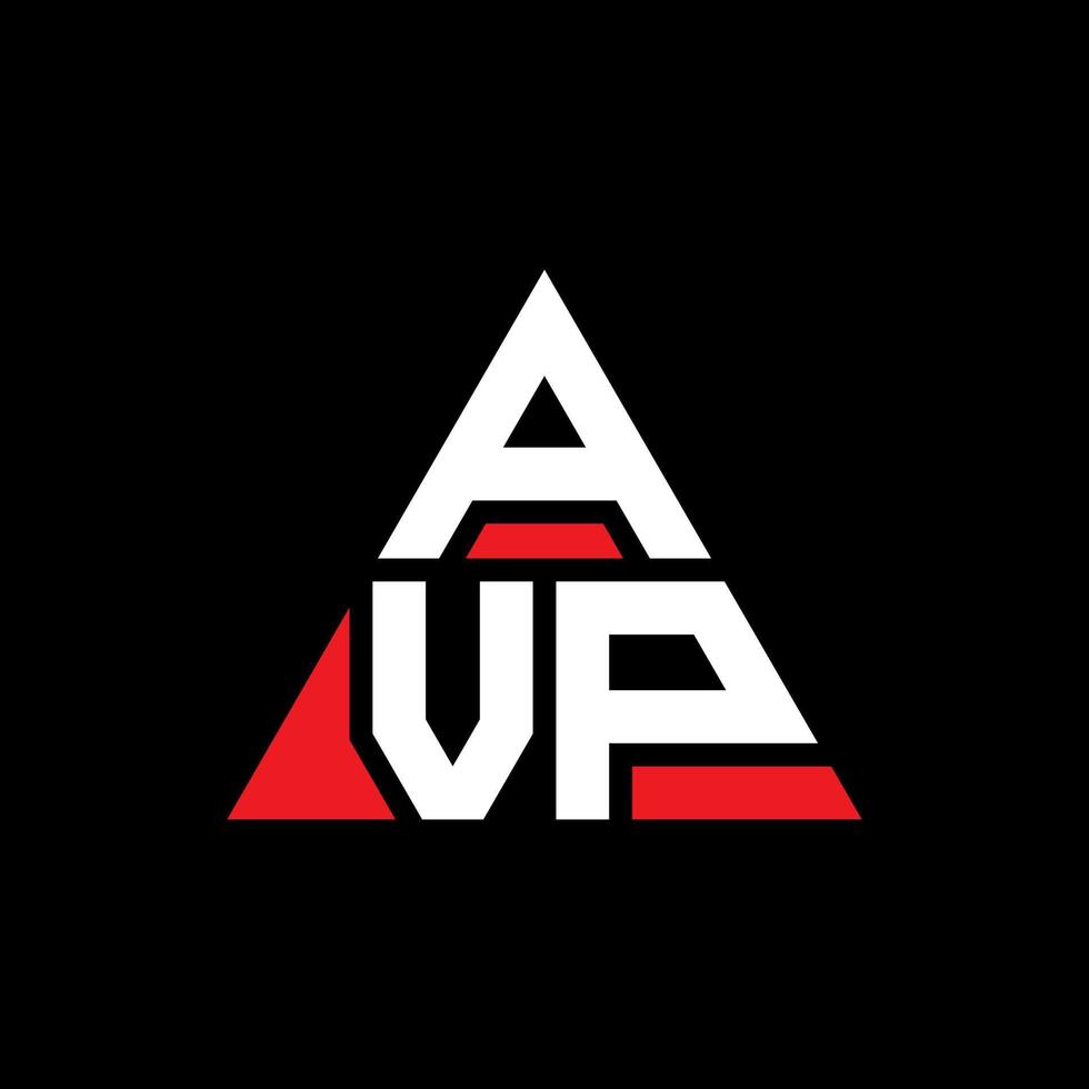 création de logo de lettre triangle avp avec forme de triangle. monogramme de conception de logo triangle avp. modèle de logo vectoriel triangle avp avec couleur rouge. logo triangulaire avp logo simple, élégant et luxueux.