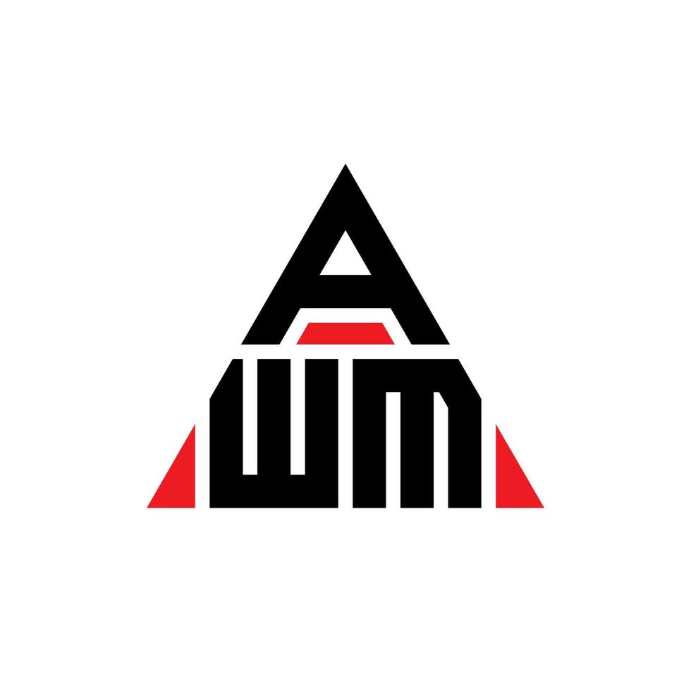 création de logo de lettre triangle awm avec forme de triangle. monogramme de conception de logo triangle awm. modèle de logo vectoriel triangle awm avec couleur rouge. logo triangulaire awm logo simple, élégant et luxueux.