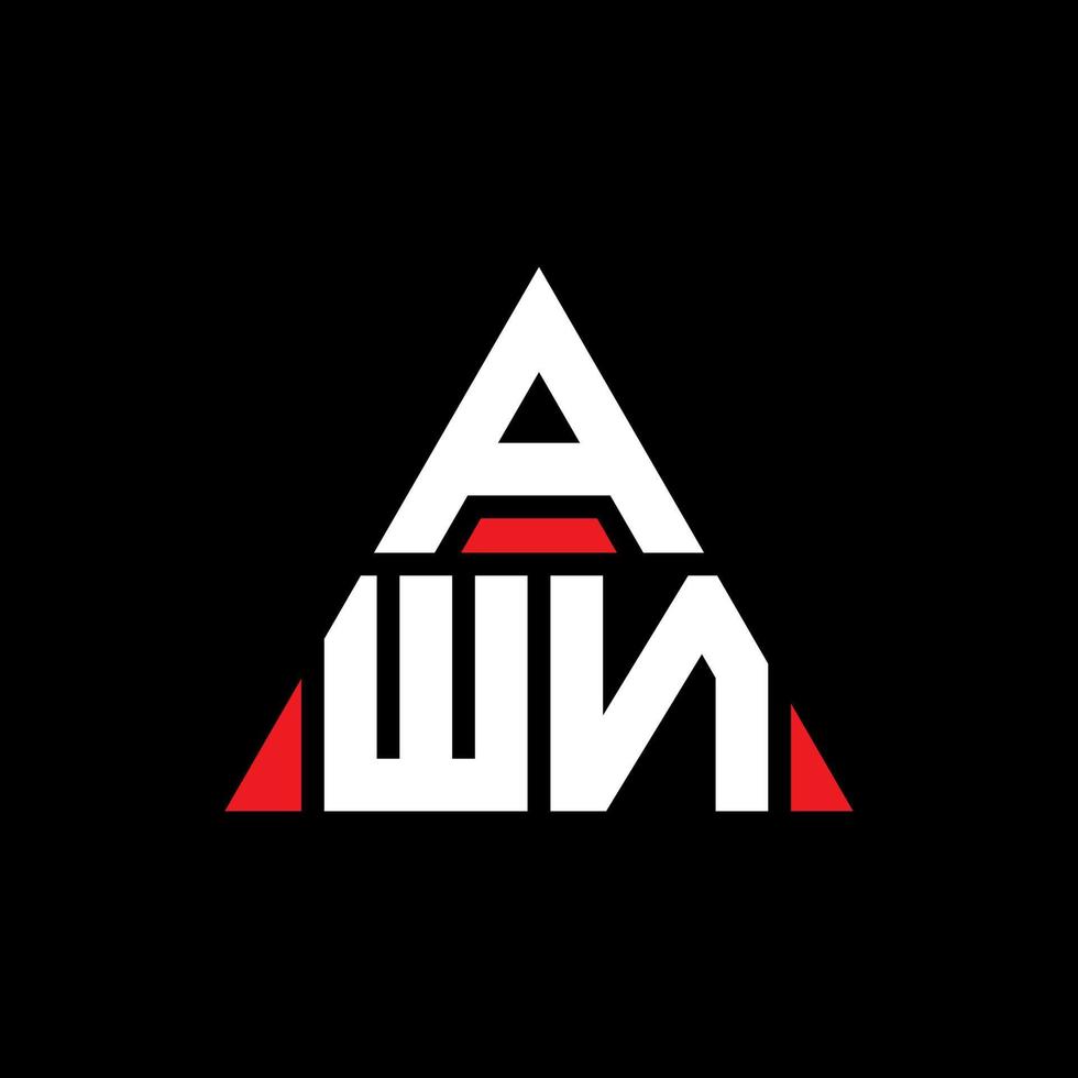 création de logo de lettre triangle awn avec forme de triangle. monogramme de conception de logo triangle awn. modèle de logo vectoriel triangle awn avec couleur rouge. logo triangulaire awn logo simple, élégant et luxueux.