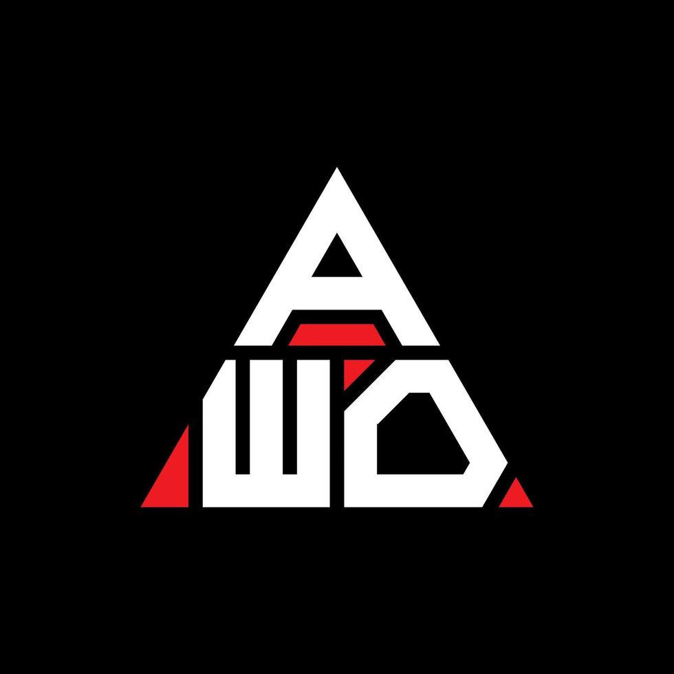 création de logo de lettre triangle awo avec forme de triangle. monogramme de conception de logo triangle awo. modèle de logo vectoriel triangle awo avec couleur rouge. awo logo triangulaire logo simple, élégant et luxueux.