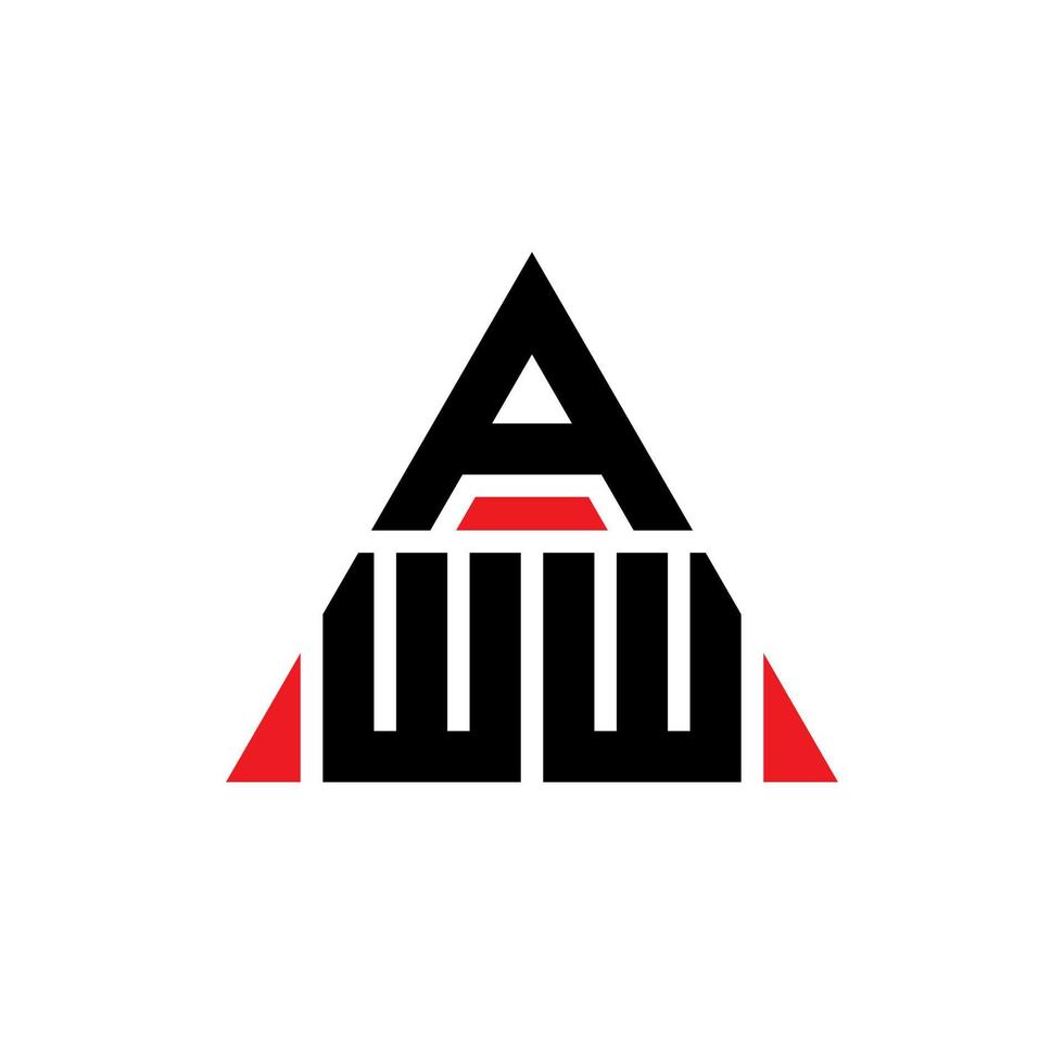 création de logo de lettre triangle aww avec forme de triangle. monogramme de conception de logo triangle aww. modèle de logo vectoriel triangle aww avec couleur rouge. aww logo triangulaire logo simple, élégant et luxueux.