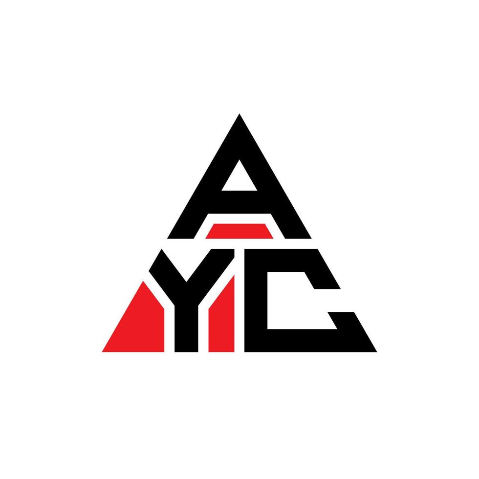 création de logo de lettre triangle ayc avec forme de triangle. monogramme de conception de logo triangle ayc. modèle de logo vectoriel triangle ayc avec couleur rouge. ayc logo triangulaire logo simple, élégant et luxueux.