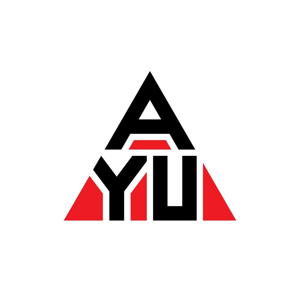 création de logo de lettre triangle ayu avec forme de triangle. monogramme de conception de logo triangle ayu. modèle de logo vectoriel triangle ayu avec couleur rouge. ayu logo triangulaire logo simple, élégant et luxueux.