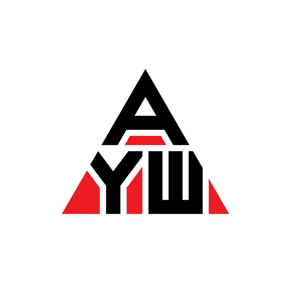 création de logo de lettre triangle ayw avec forme de triangle. monogramme de conception de logo triangle ayw. modèle de logo vectoriel triangle ayw avec couleur rouge. ayw logo triangulaire logo simple, élégant et luxueux.