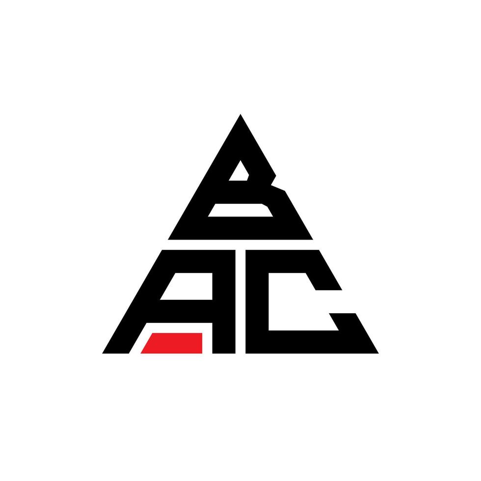 création de logo de lettre triangle bac avec forme de triangle. monogramme de conception de logo triangle bac. modèle de logo vectoriel triangle bac avec couleur rouge. bac logo triangulaire logo simple, élégant et luxueux.