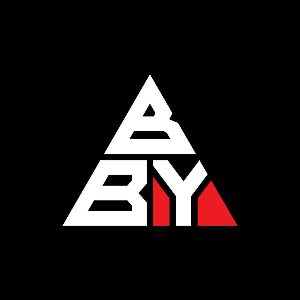 création de logo de lettre bby triangle avec forme de triangle. monogramme de conception de logo bby triangle. modèle de logo vectoriel triangle bby avec couleur rouge. bby logo triangulaire logo simple, élégant et luxueux.