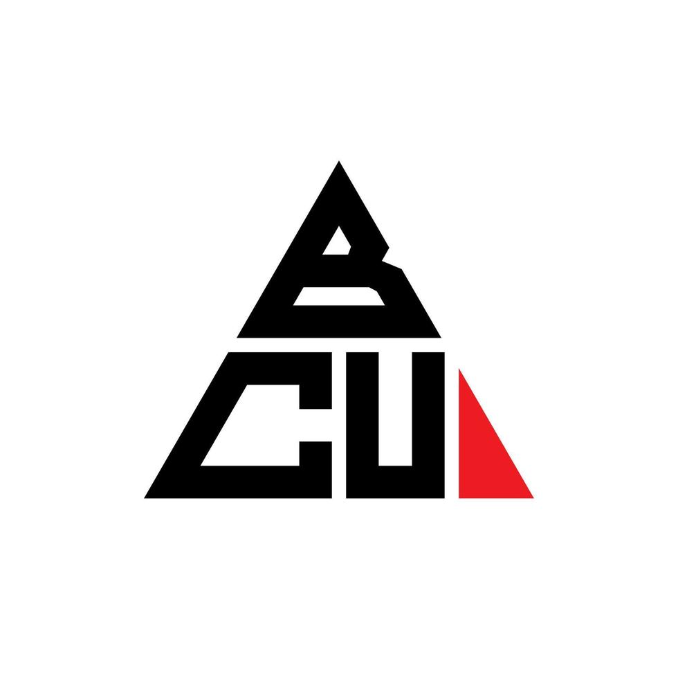 création de logo de lettre triangle bcu avec forme de triangle. monogramme de conception de logo triangle bcu. modèle de logo vectoriel triangle bcu avec couleur rouge. logo triangulaire bcu logo simple, élégant et luxueux.