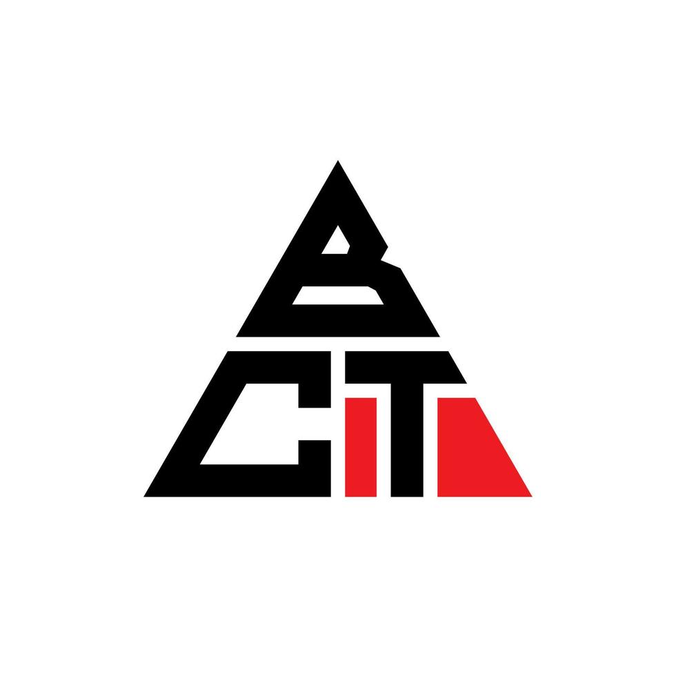 création de logo de lettre triangle bct avec forme de triangle. monogramme de conception de logo triangle bct. modèle de logo vectoriel triangle bct avec couleur rouge. logo triangulaire bct logo simple, élégant et luxueux.