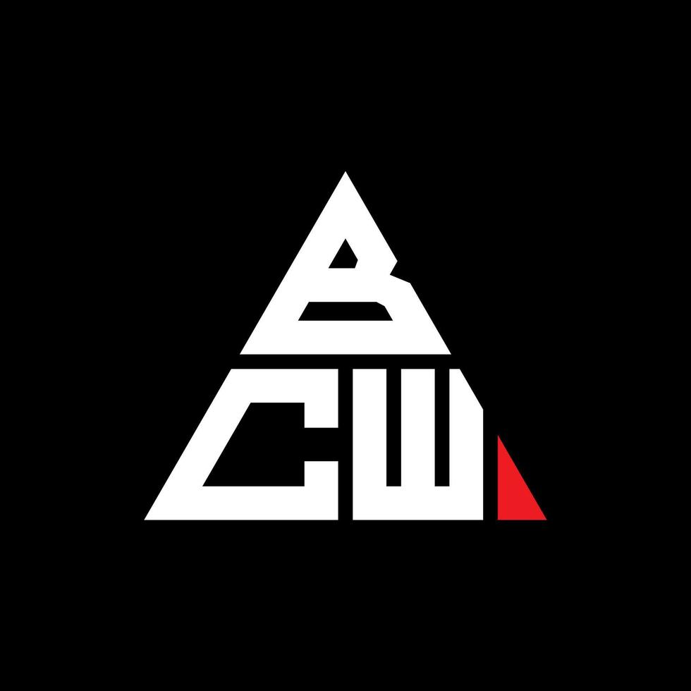 création de logo de lettre triangle bcw avec forme de triangle. monogramme de conception de logo bcw triangle. modèle de logo vectoriel triangle bcw avec couleur rouge. bcw logo triangulaire logo simple, élégant et luxueux.