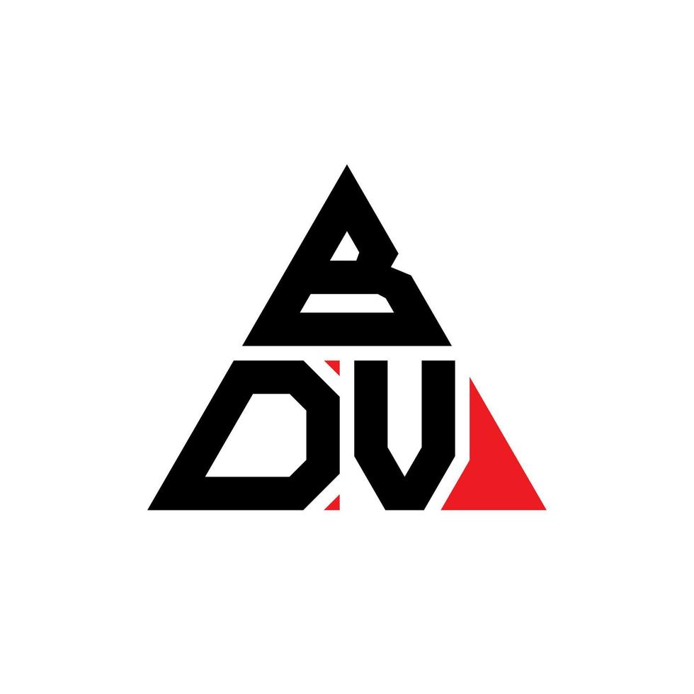 création de logo de lettre triangle bdv avec forme de triangle. monogramme de conception de logo triangle bdv. modèle de logo vectoriel triangle bdv avec couleur rouge. logo triangulaire bdv logo simple, élégant et luxueux.