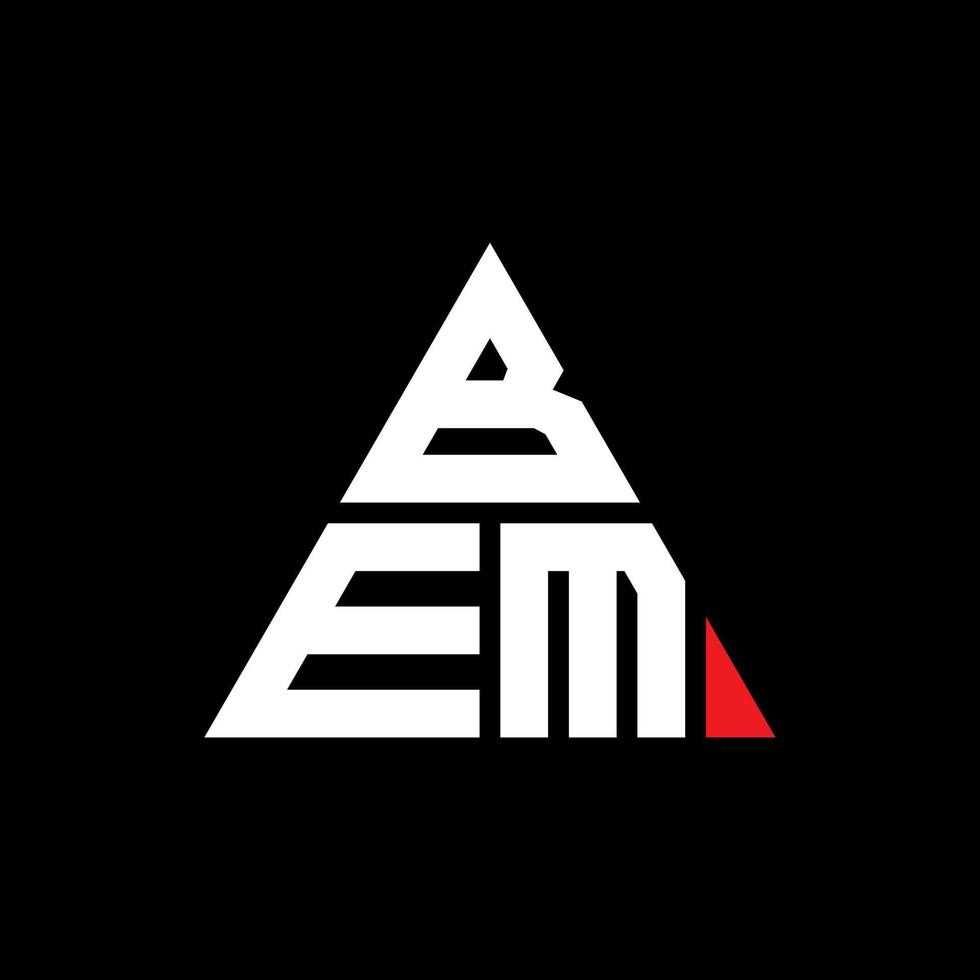 création de logo de lettre triangle bem avec forme de triangle. monogramme de conception de logo bem triangle. modèle de logo vectoriel bem triangle avec couleur rouge. bem logo triangulaire logo simple, élégant et luxueux.