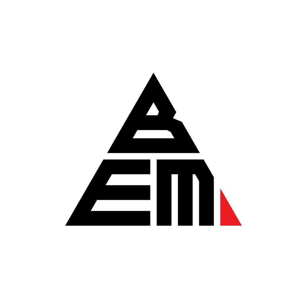 création de logo de lettre triangle bem avec forme de triangle. monogramme de conception de logo bem triangle. modèle de logo vectoriel bem triangle avec couleur rouge. bem logo triangulaire logo simple, élégant et luxueux.