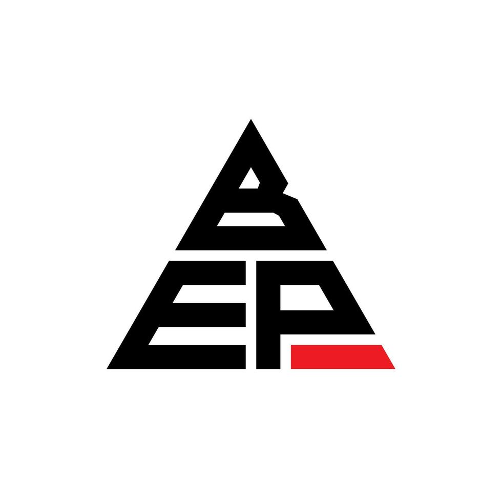 création de logo de lettre bep triangle avec forme de triangle. monogramme de conception de logo bep triangle. modèle de logo vectoriel triangle bep avec couleur rouge. bep logo triangulaire logo simple, élégant et luxueux.