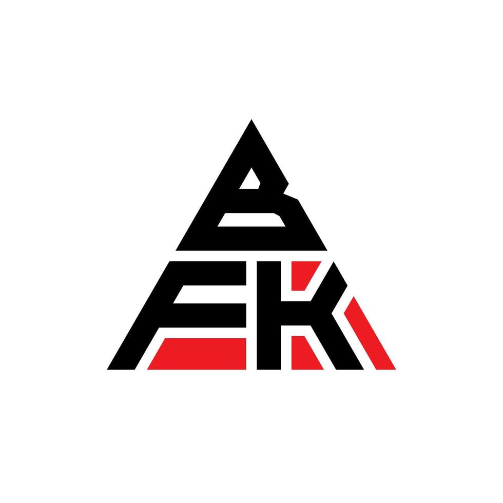 création de logo de lettre triangle bfk avec forme de triangle. monogramme de conception de logo triangle bfk. modèle de logo vectoriel triangle bfk avec couleur rouge. logo triangulaire bfk logo simple, élégant et luxueux.