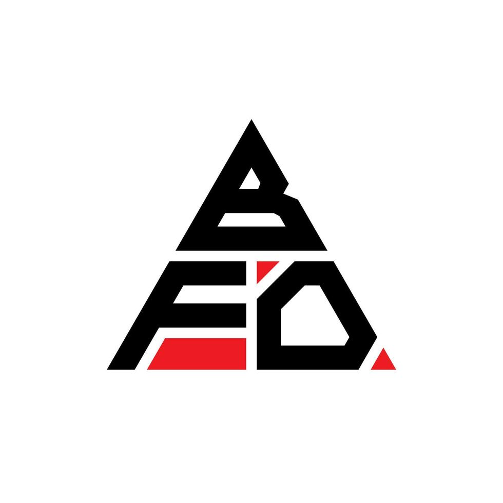 création de logo de lettre triangle bfo avec forme de triangle. monogramme de conception de logo triangle bfo. modèle de logo vectoriel triangle bfo avec couleur rouge. logo triangulaire bfo logo simple, élégant et luxueux.