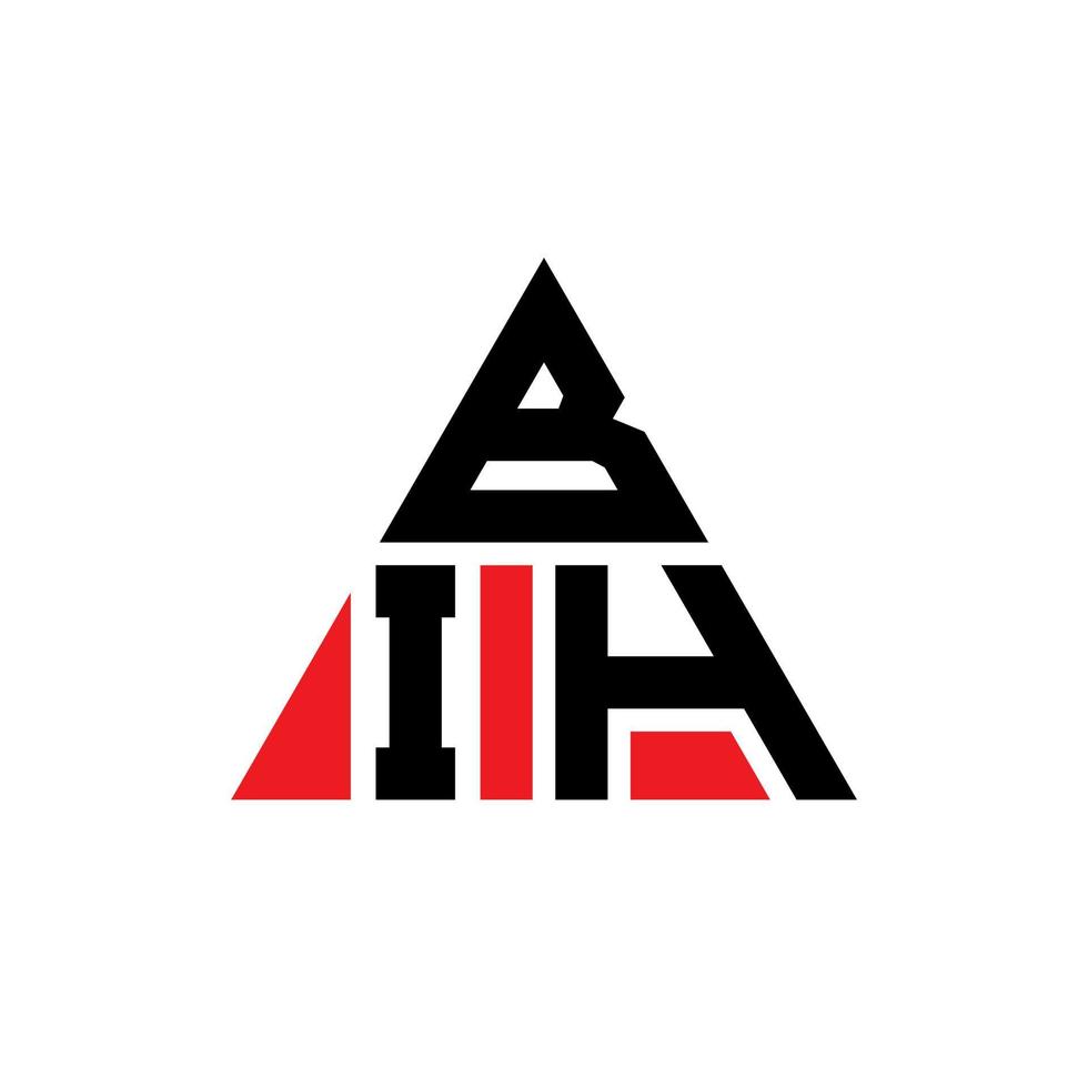 création de logo de lettre bih triangle avec forme de triangle. monogramme de conception de logo bih triangle. modèle de logo vectoriel bih triangle avec couleur rouge. bih logo triangulaire logo simple, élégant et luxueux.