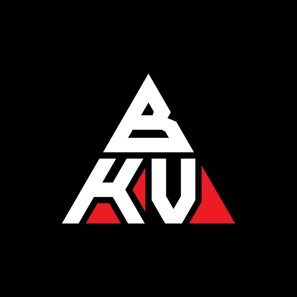 création de logo de lettre triangle bkv avec forme de triangle. monogramme de conception de logo triangle bkv. modèle de logo vectoriel triangle bkv avec couleur rouge. logo triangulaire bkv logo simple, élégant et luxueux.