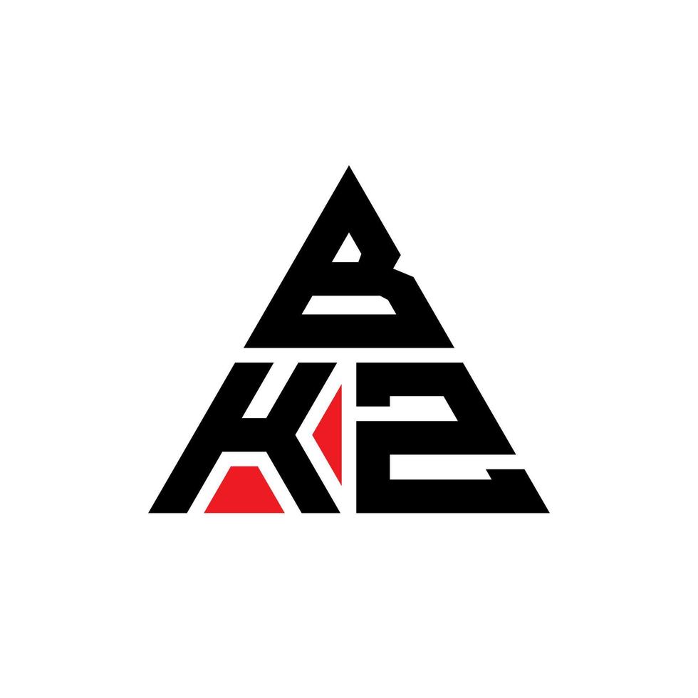 création de logo de lettre triangle bkz avec forme de triangle. monogramme de conception de logo triangle bkz. modèle de logo vectoriel triangle bkz avec couleur rouge. logo triangulaire bkz logo simple, élégant et luxueux.