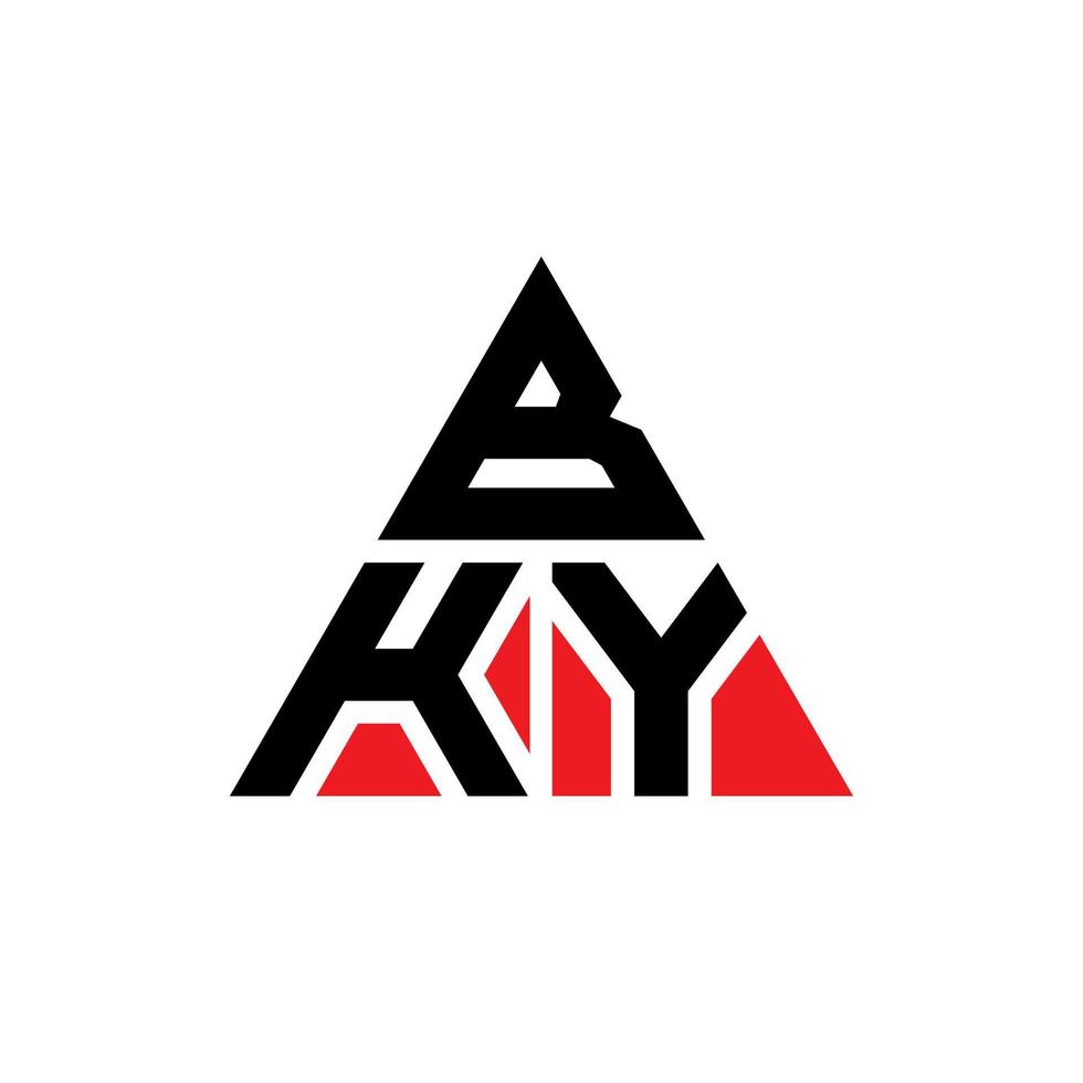 création de logo de lettre triangle bky avec forme de triangle. monogramme de conception de logo triangle bky. modèle de logo vectoriel triangle bky avec couleur rouge. logo triangulaire bky logo simple, élégant et luxueux.