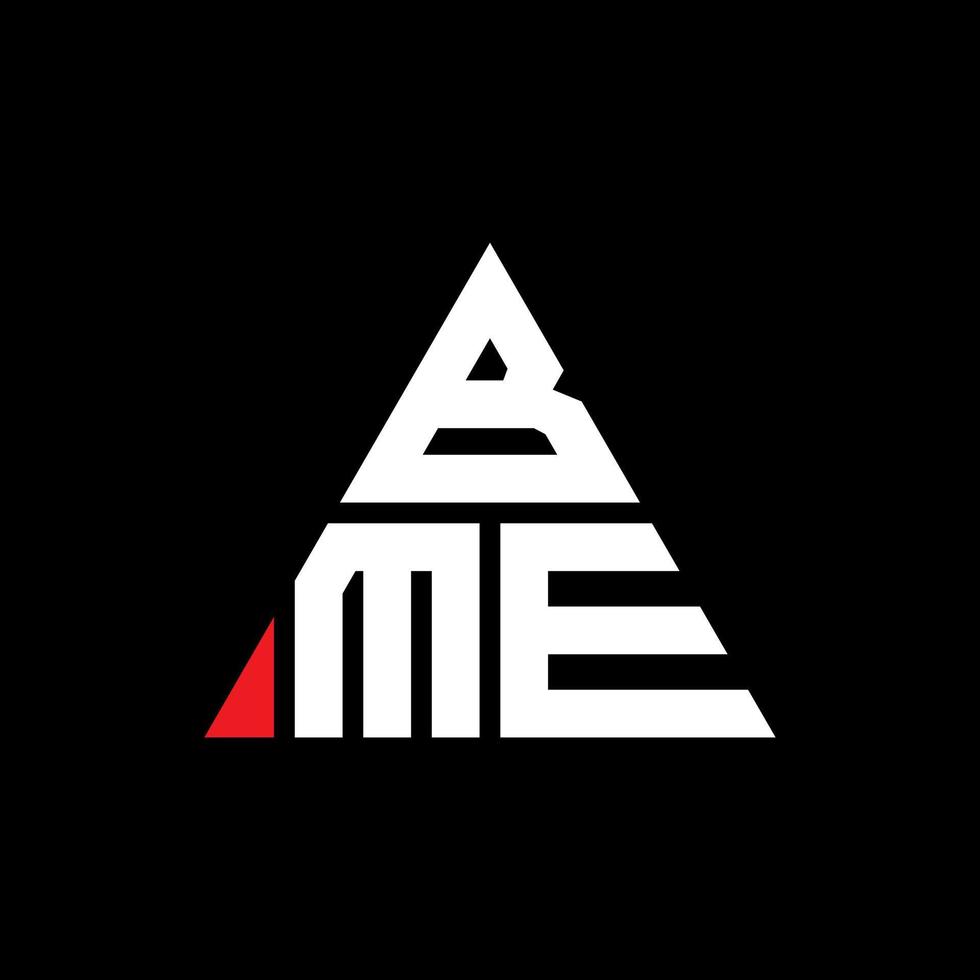 création de logo de lettre triangle bme avec forme de triangle. monogramme de conception de logo triangle bme. modèle de logo vectoriel triangle bme avec couleur rouge. logo triangulaire bme logo simple, élégant et luxueux.