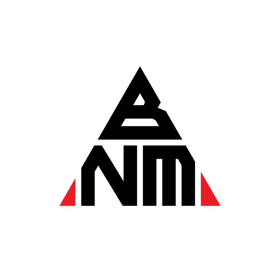 création de logo de lettre triangle bnm avec forme de triangle. monogramme de conception de logo triangle bnm. modèle de logo vectoriel triangle bnm avec couleur rouge. logo triangulaire bnm logo simple, élégant et luxueux.