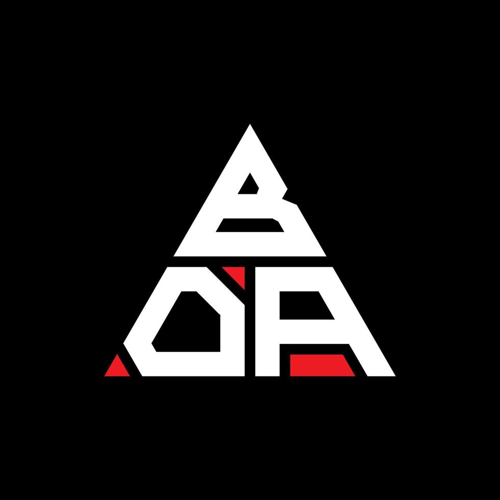 création de logo de lettre triangle boa avec forme de triangle. monogramme de conception de logo triangle boa. modèle de logo vectoriel triangle boa avec couleur rouge. boa logo triangulaire logo simple, élégant et luxueux.