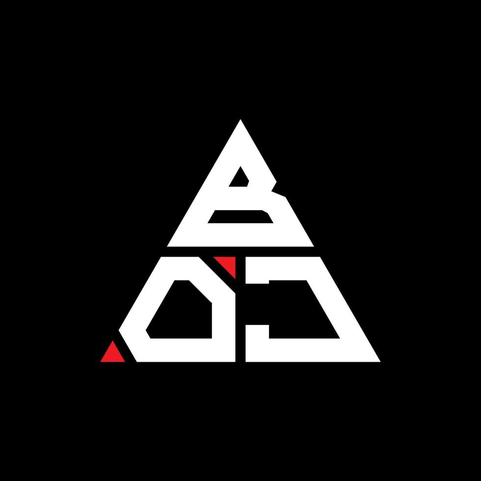 création de logo de lettre triangle boj avec forme de triangle. monogramme de conception de logo triangle boj. modèle de logo vectoriel triangle boj avec couleur rouge. logo triangulaire boj logo simple, élégant et luxueux.