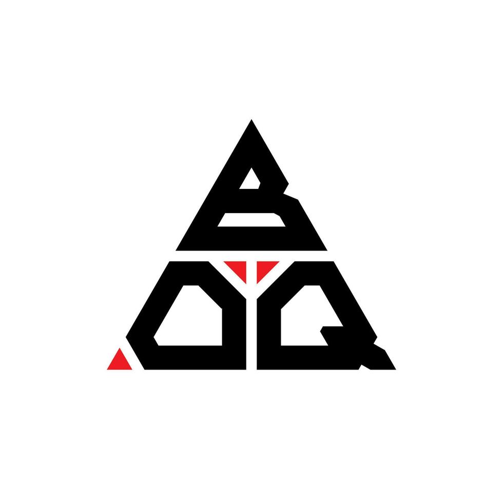 création de logo de lettre triangle boq avec forme de triangle. monogramme de conception de logo triangle boq. modèle de logo vectoriel triangle boq avec couleur rouge. logo triangulaire boq logo simple, élégant et luxueux.