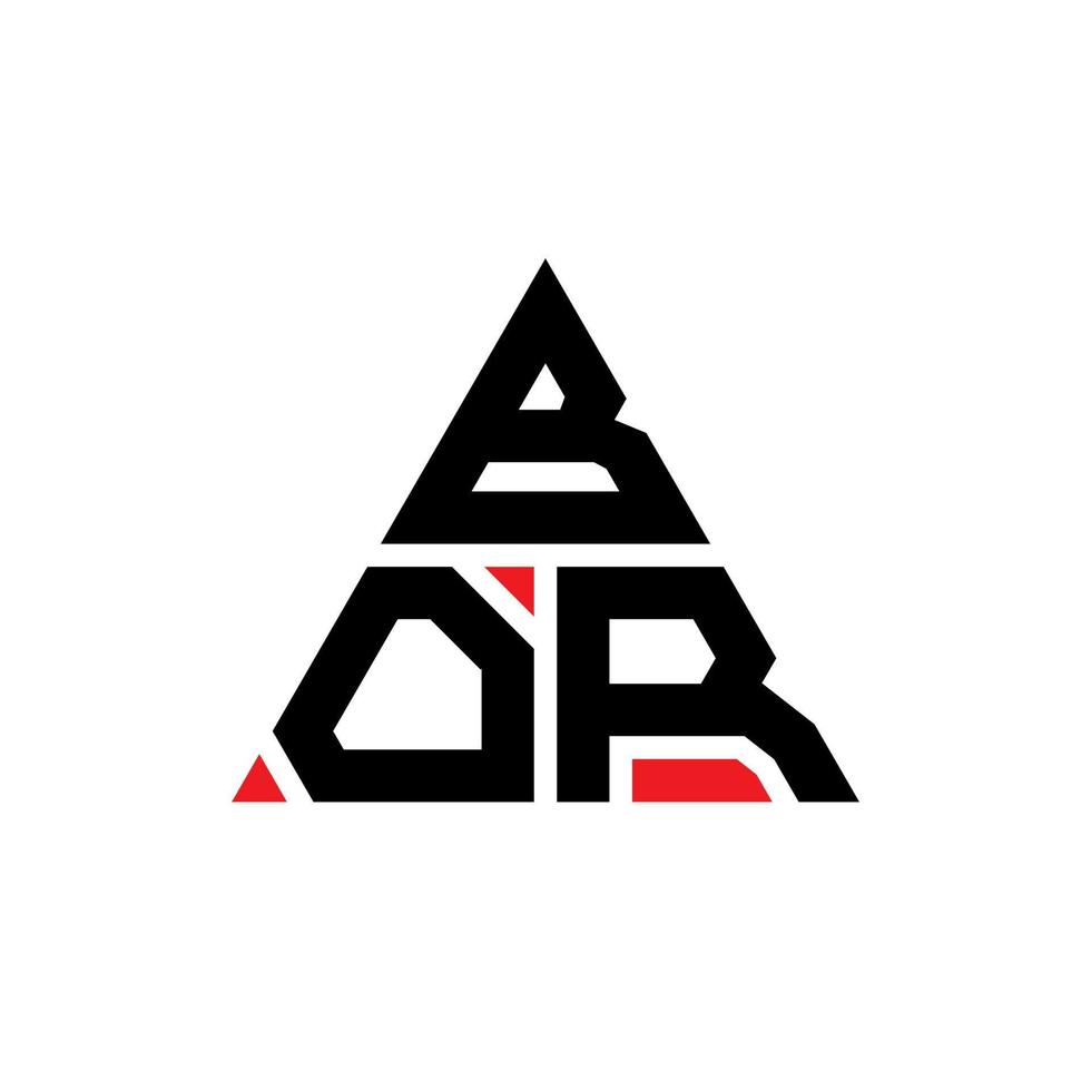 création de logo de lettre triangle bor avec forme de triangle. monogramme de conception de logo triangle bor. modèle de logo vectoriel triangle bor avec couleur rouge. bor logo triangulaire logo simple, élégant et luxueux.