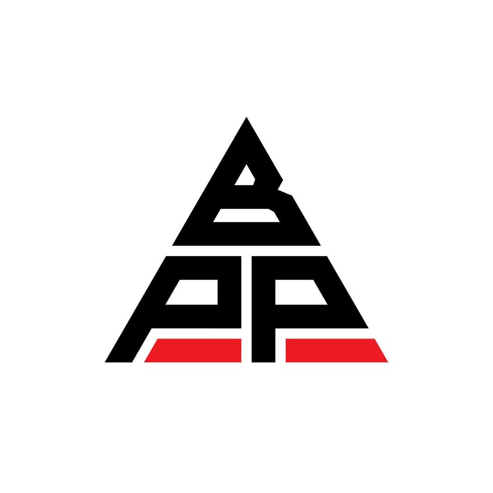 création de logo de lettre triangle bpp avec forme de triangle. monogramme de conception de logo triangle bpp. modèle de logo vectoriel triangle bpp avec couleur rouge. logo triangulaire bpp logo simple, élégant et luxueux.