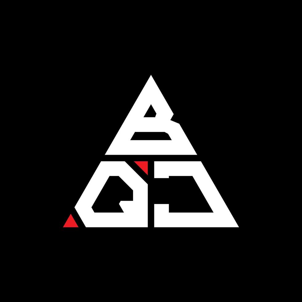 création de logo de lettre triangle bqj avec forme de triangle. monogramme de conception de logo triangle bqj. modèle de logo vectoriel triangle bqj avec couleur rouge. logo triangulaire bqj logo simple, élégant et luxueux.