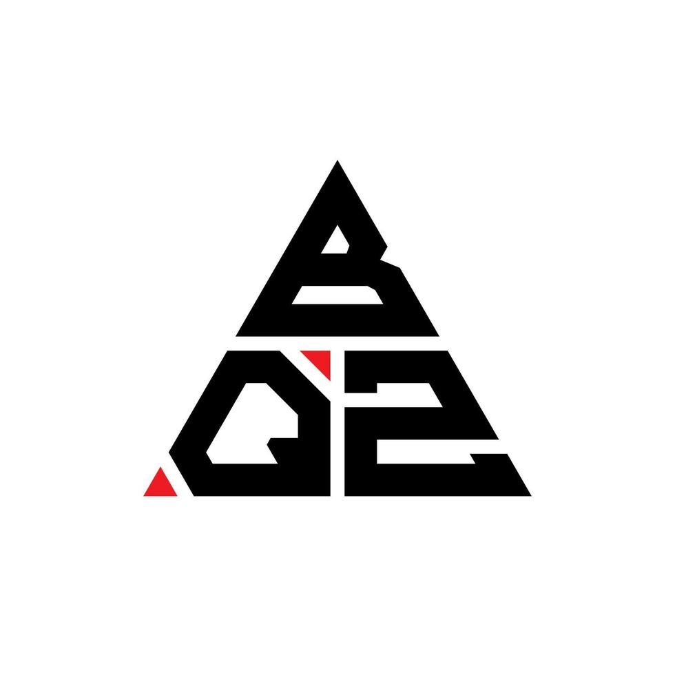création de logo de lettre triangle bqz avec forme de triangle. monogramme de conception de logo triangle bqz. modèle de logo vectoriel triangle bqz avec couleur rouge. logo triangulaire bqz logo simple, élégant et luxueux.