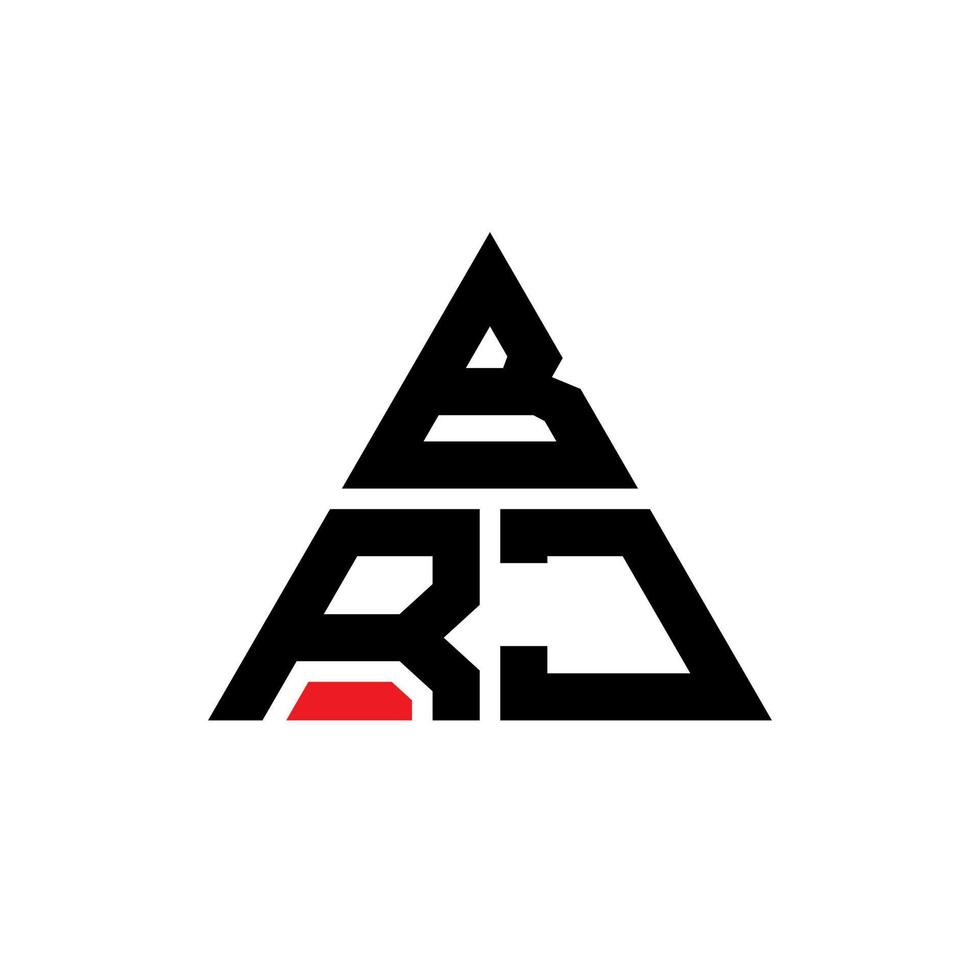 création de logo de lettre triangle brj avec forme de triangle. monogramme de conception de logo triangle brj. modèle de logo vectoriel triangle brj avec couleur rouge. logo triangulaire brj logo simple, élégant et luxueux.