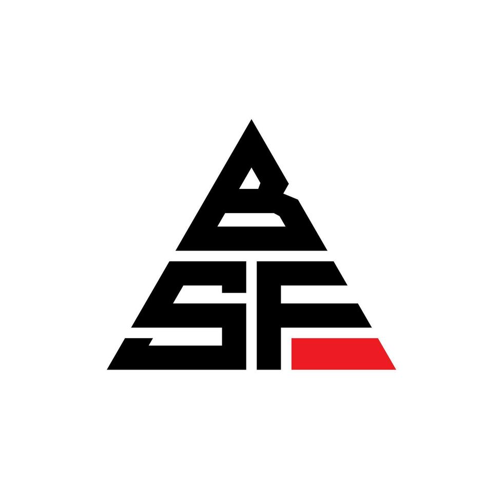 création de logo de lettre triangle bsf avec forme de triangle. monogramme de conception de logo triangle bsf. modèle de logo vectoriel triangle bsf avec couleur rouge. logo triangulaire bsf logo simple, élégant et luxueux.