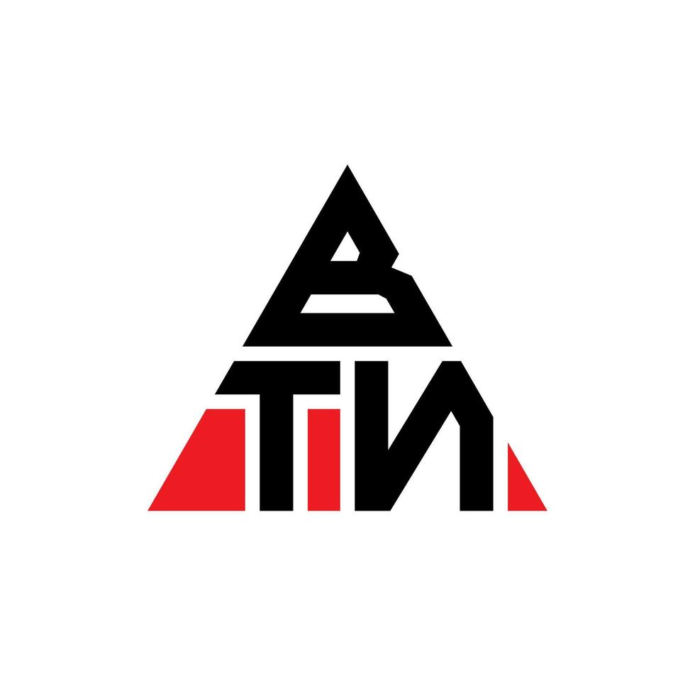 création de logo lettre btn triangle avec forme de triangle. monogramme de conception de logo triangle btn. modèle de logo vectoriel triangle btn avec couleur rouge. logo triangulaire btn logo simple, élégant et luxueux.