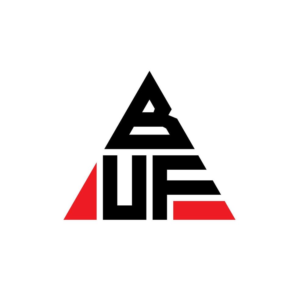 création de logo de lettre triangle buf avec forme de triangle. monogramme de conception de logo triangle buf. modèle de logo vectoriel triangle buf avec couleur rouge. buf logo triangulaire logo simple, élégant et luxueux.