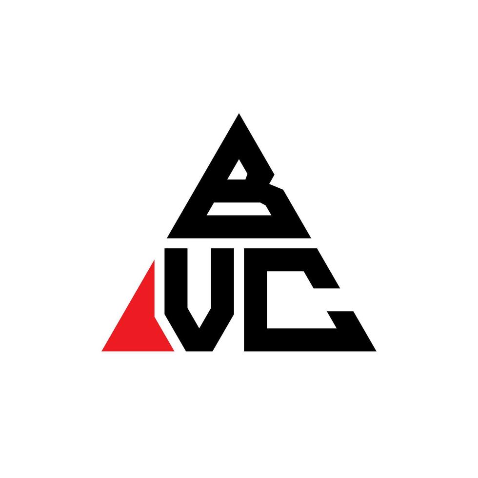 création de logo de lettre triangle bvc avec forme de triangle. monogramme de conception de logo triangle bvc. modèle de logo vectoriel triangle bvc avec couleur rouge. logo triangulaire bvc logo simple, élégant et luxueux.