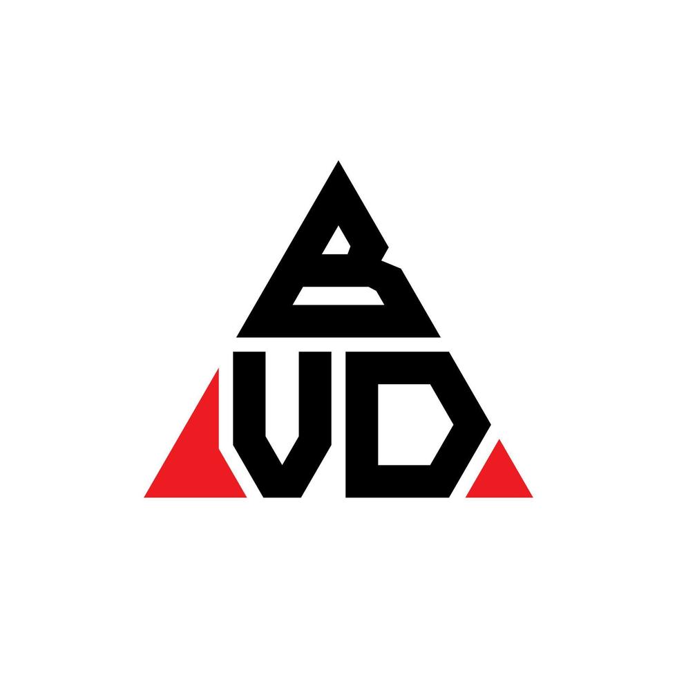 création de logo lettre bvd triangle avec forme de triangle. monogramme de conception de logo triangle bvd. modèle de logo vectoriel triangle bvd avec couleur rouge. bvd logo triangulaire logo simple, élégant et luxueux.